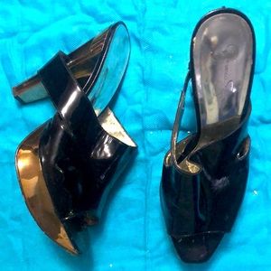 JESSICA SIMPSON, BLACK, PATENT LEATHER, PATENT LEATHER, sz 11 USED